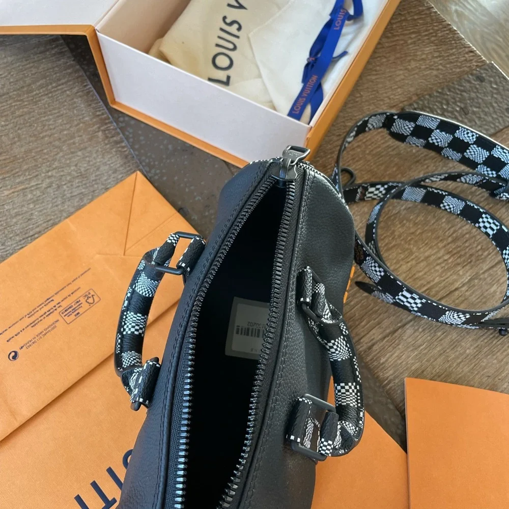 Louis Vuitton Damier NBA distorted keepall mini bag mens black leather limited
